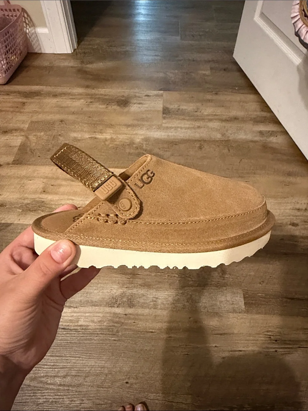 UGG Kids Chestnut Suede Slingback Slip-On
